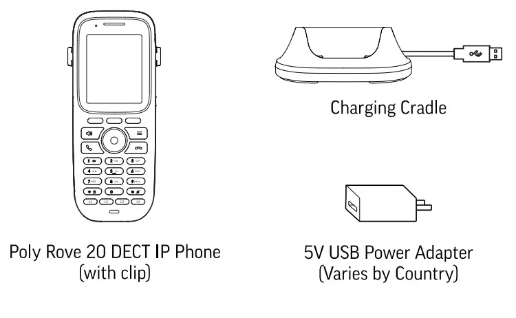 poly ROVE 20 Dect IP Phone - contens