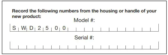 Sun Joe SWD2500 Electric WetDry Vacuum - Model and Serial Numbers 1