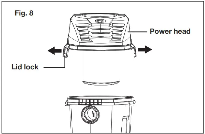 Sun Joe SWD2500 Electric WetDry Vacuum - Releasing and Assembling the Power Head 1
