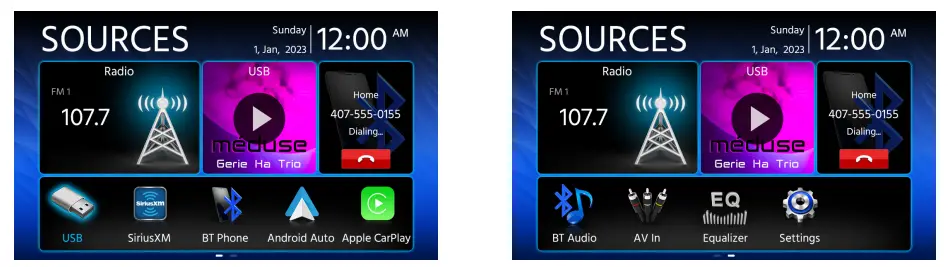 SiriusXm CAR710W Media Receiver with CarPlay - Main Menu