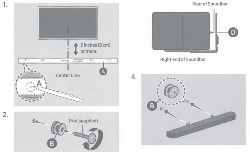 SAMSUNG HW Q600C Soundbar - INSTALLING THE WALL MOUNT 2