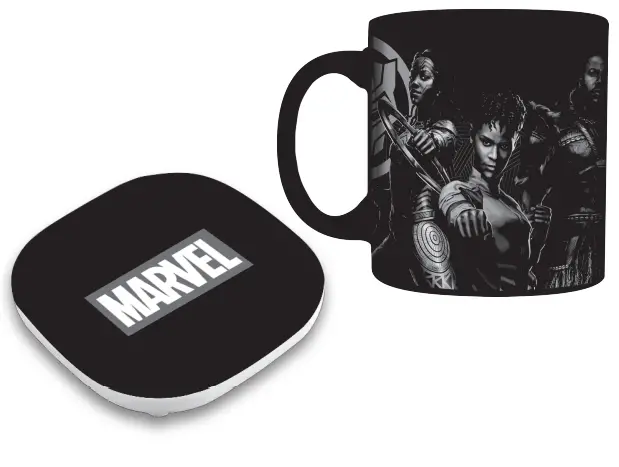 UNCANNY BRANDS MW1-MVM-BPA1 Marvel Black Panther Mug Warmer Set