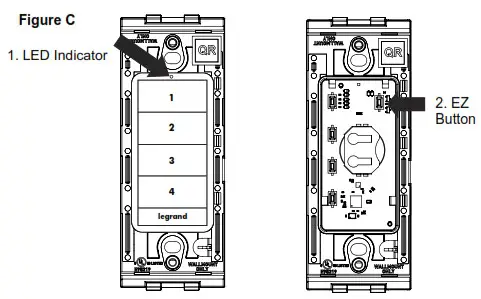 legrand WNRCB40 Wireless Smart Scene Controller - Indicator