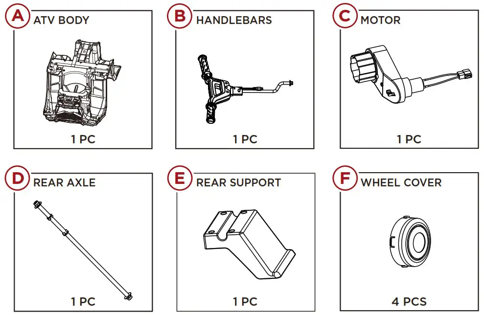 bcp SKY6818 6V Kids Ride On ATV 4 Wheeler - PARTS 1