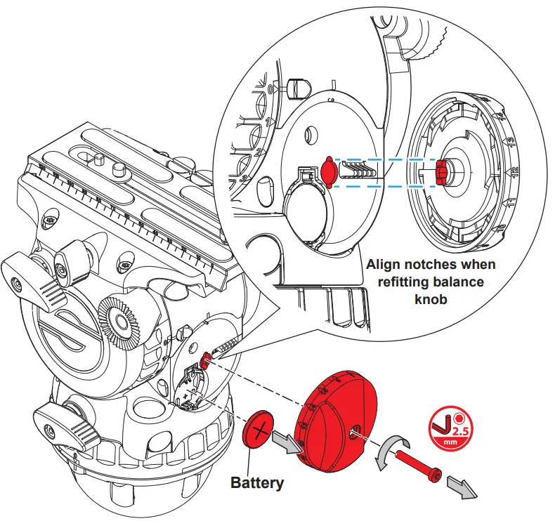sachtler S2069 0001 FSB 8 Mk II Fluid Head - Changing the Battery