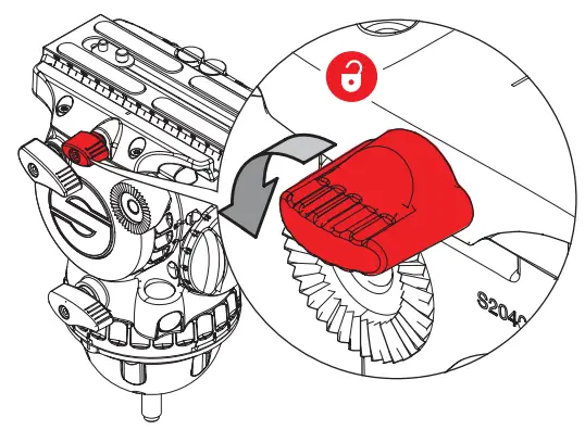 sachtler S2069 0001 FSB 8 Mk II Fluid Head - Release the clamp knob