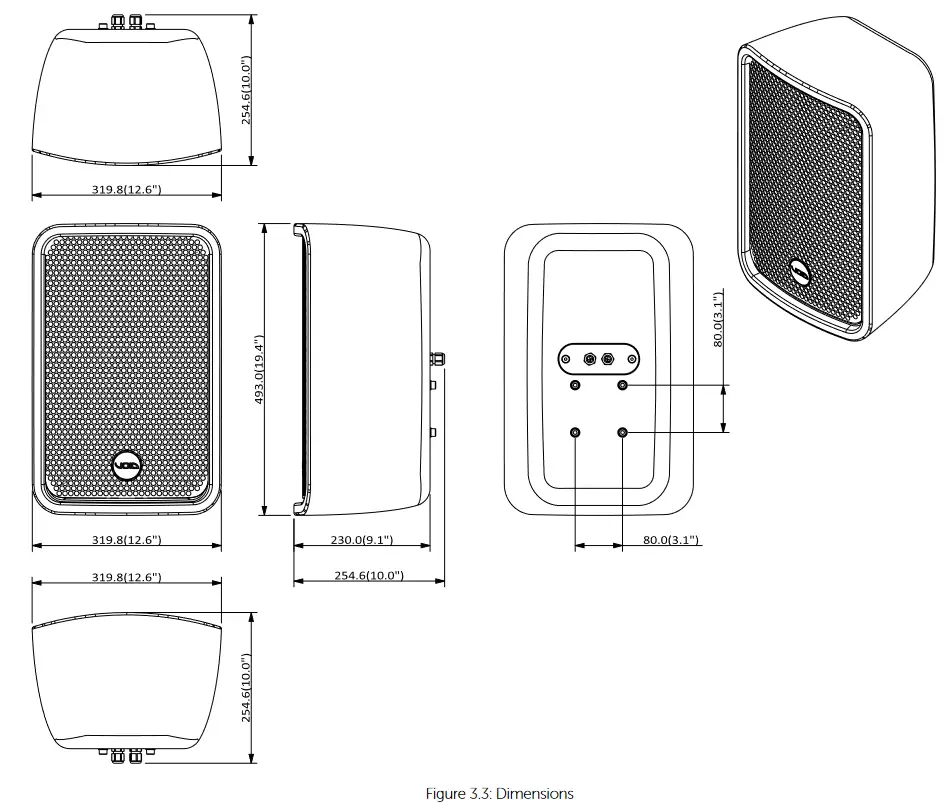 VOID Cyclone 10 Loudspeaker - Cyclone 10 dimensions