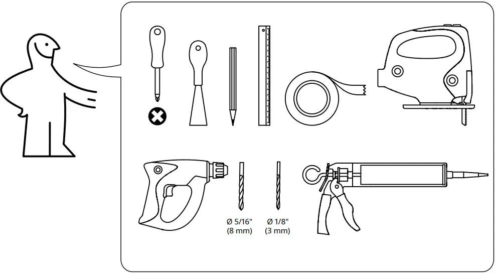 IKEA HILLESJON Inset Sink Instruction Manual - Figure 2