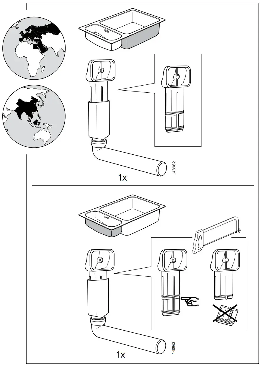IKEA HILLESJON Inset Sink Instruction Manual - Figure 4