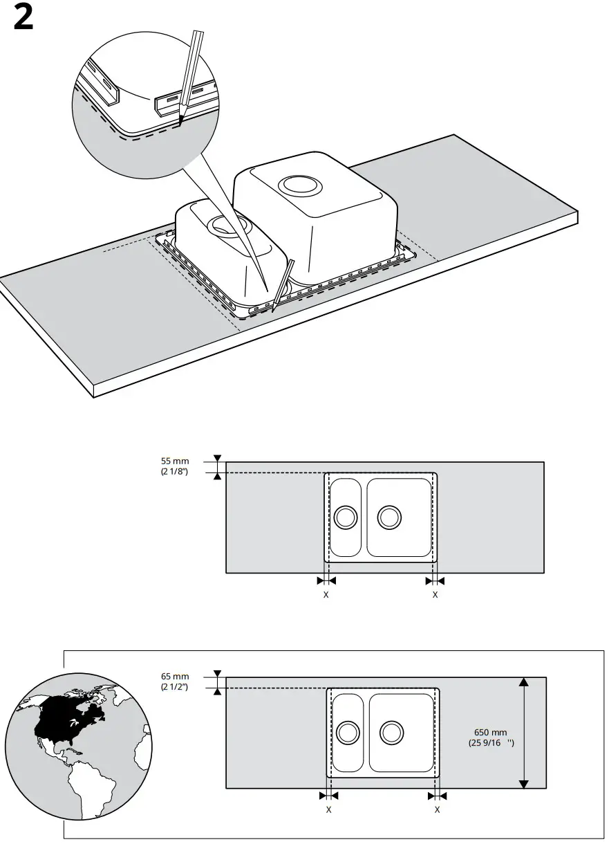 IKEA HILLESJON Inset Sink Instruction Manual - Figure 7