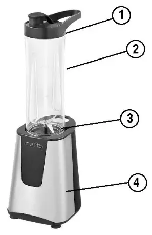 marta MT-1567 Countertop Blender - Description