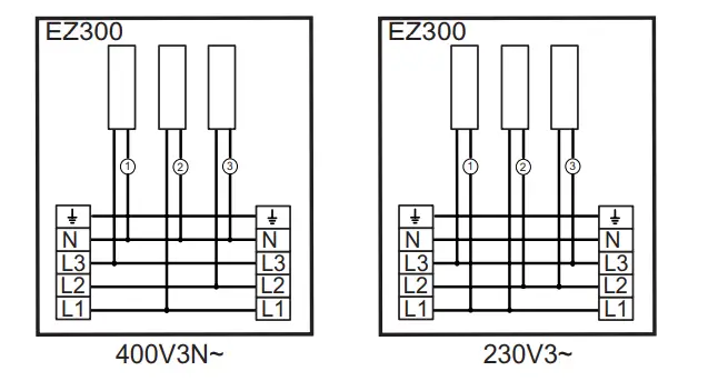 FRICO Elztrip EZ300 Electric Radiant Heater - Wiring diagrams