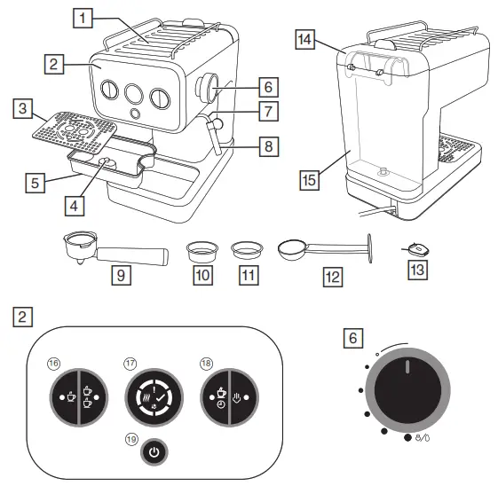 EMERIL LAGASSE EM0112-0SL Distinctions Espresso Machine - Parts
