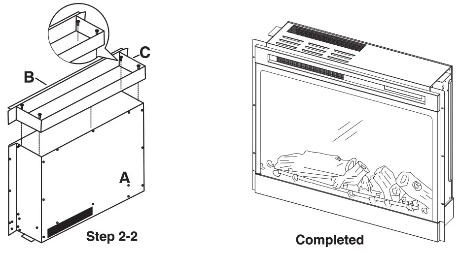 TURBRO INF28 3D Electric Fireplace Insert - Installation 3