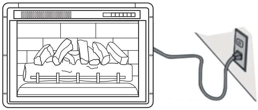 TURBRO INF28 3D Electric Fireplace Insert - US 3 Pin Polarized Plug 2
