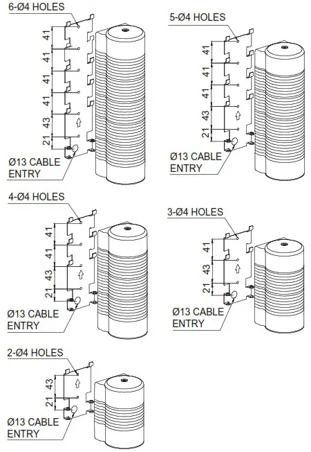 QLIGHT QWT Wall Mount LED Signal Tower with Built In Audible Alarm - Installation 1