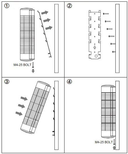 QLIGHT QWT Wall Mount LED Signal Tower with Built In Audible Alarm - Installation 2