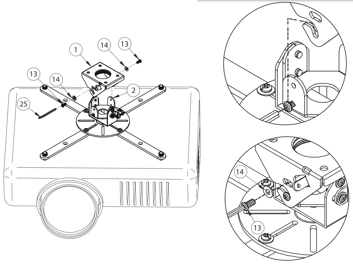 HOOK PROJECTOR ONTO CEILING PLATE