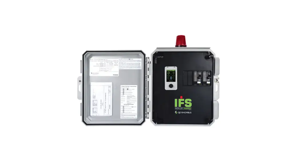 Sje Rhombus 9500054m Ifs Single Phase Duplex Owner's Manual Sje Rhombus 9500054m Ifs Single Phase Duplex Owner's Manual