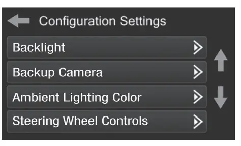 MeTra 99-5841B Ford Fusion2013-2020 - Configuration Settings screen