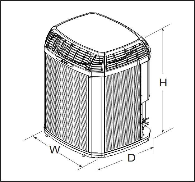 TRANE 4TWX5 - Unit Dimensions and Weight