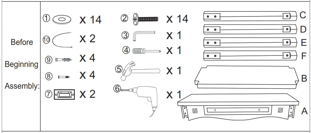 NOBLE 109856 Edgell Multicolored Distressed Console Table - Assembly Preparation