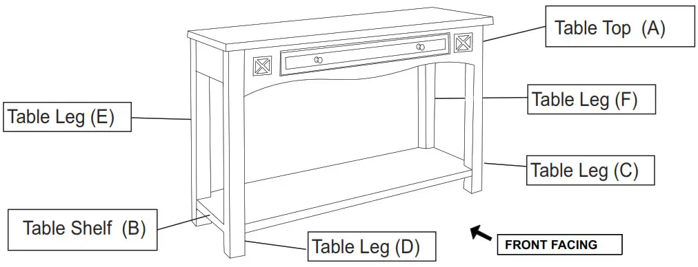 NOBLE 109856 Edgell Multicolored Distressed Console Table - Overview