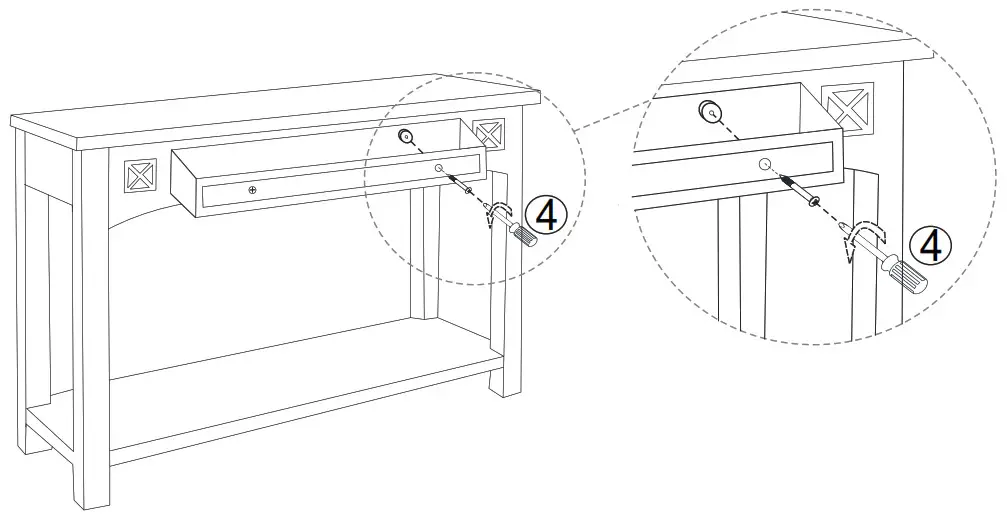 NOBLE 109856 Edgell Multicolored Distressed Console Table - Step 6