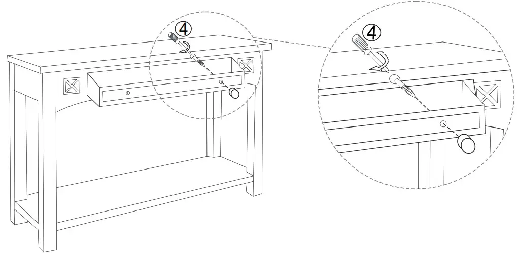NOBLE 109856 Edgell Multicolored Distressed Console Table - Step 7