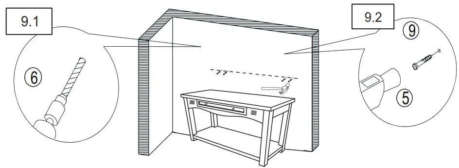 NOBLE 109856 Edgell Multicolored Distressed Console Table - Step 9