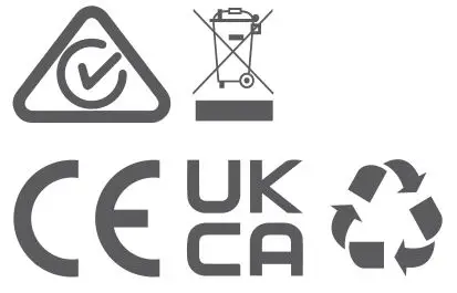 CE,UKCA,Disposal,recycle icon