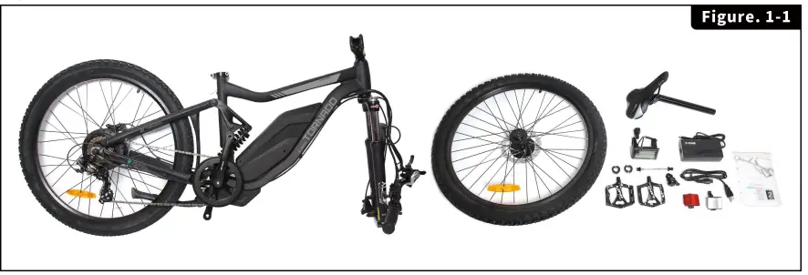 ECOTRIC TOR26LCD-MB Tornado Full Suspension MTB Electric Bike-FIG1