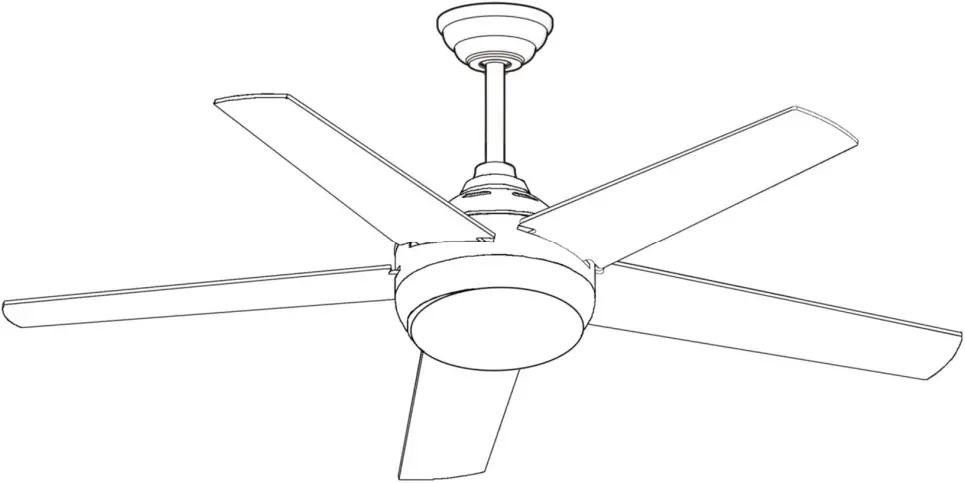 Edvivi FFG7771BN 52 Inch 5 Blade Indoor Ceiling Fan