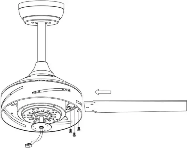 Edvivi FFG7771BN - Installation – Blade and Light Kit 1
