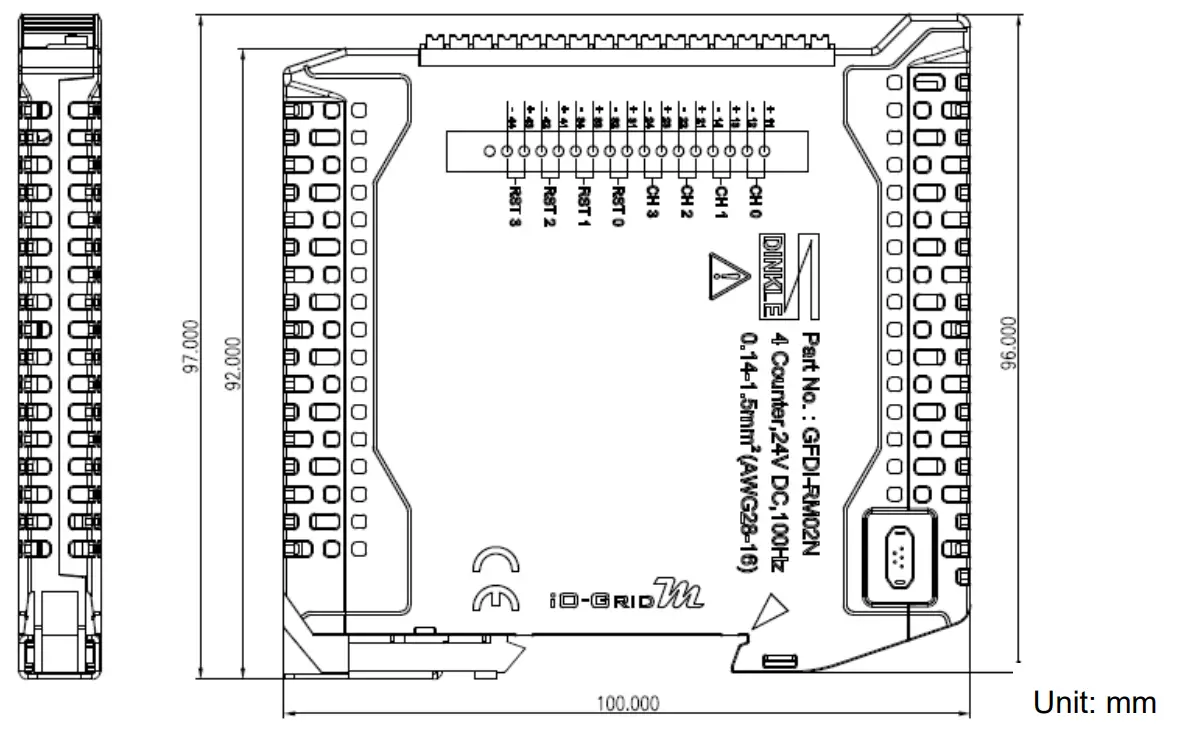 Counter Module Dimensions