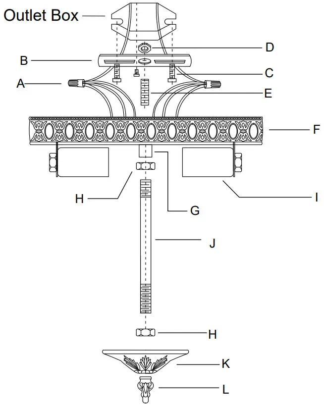 CRYSTORAMA 708 CH CL SAQ Two Light Ceiling Mount - Outlet Box