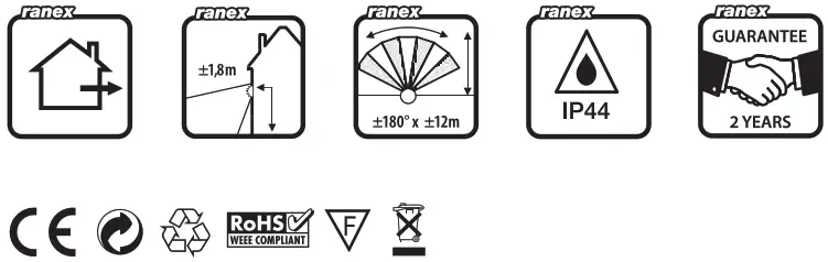 ranex 5000 346 Liverpool LED Solar Wandlamp Met Sensor - ICON 1