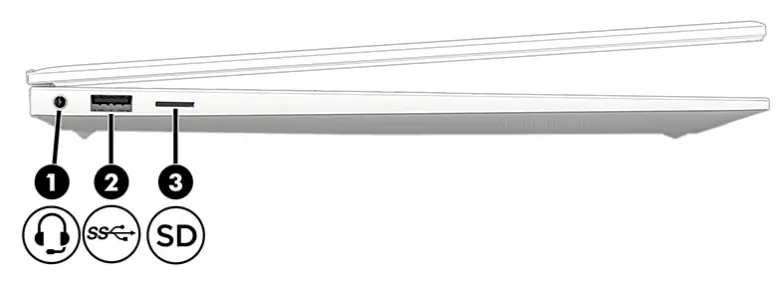 hp Pavilion Plus 14 Inch Laptop PC - Left side