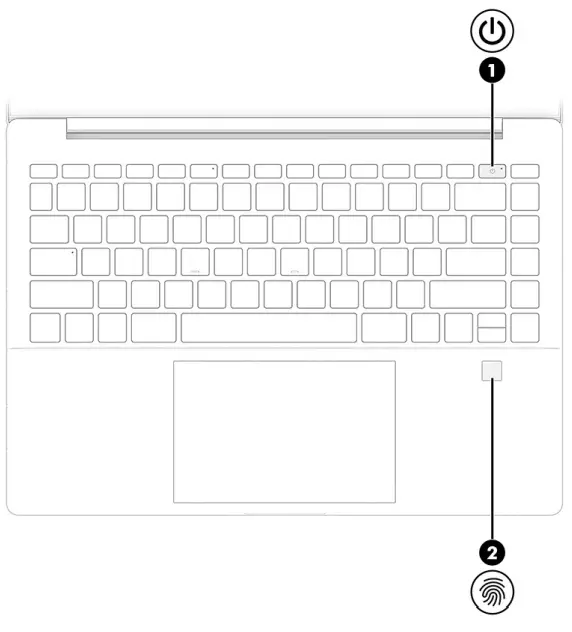 hp Pavilion Plus 14 Inch Laptop PC - fingerprint reader