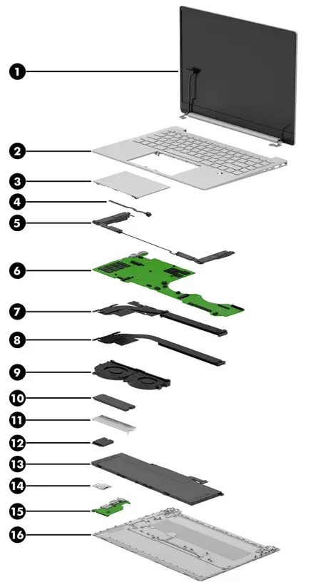 hp Pavilion Plus 14 Inch Laptop PC - parts catalog