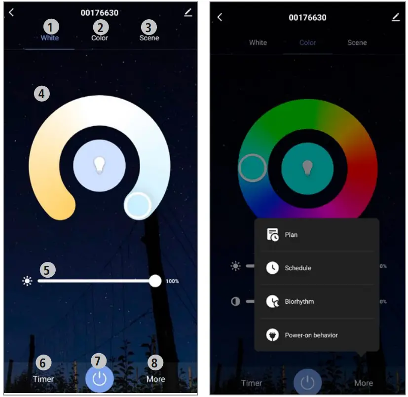 hama 00176630 WiFi Garden Spotlight - Setting options
