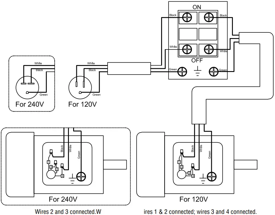 WEN BA1411 14 Inch Two Speed Band Saw - WIRING DIAGRAM