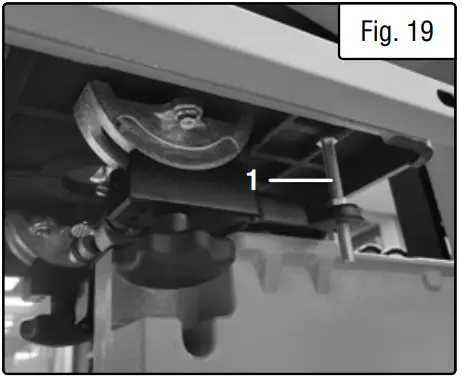 WEN BA1411 14 Inch Two Speed Band Saw - positive stop bolt