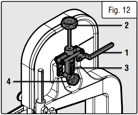 WEN BA1411 14 Inch Two Speed Band Saw - release lever