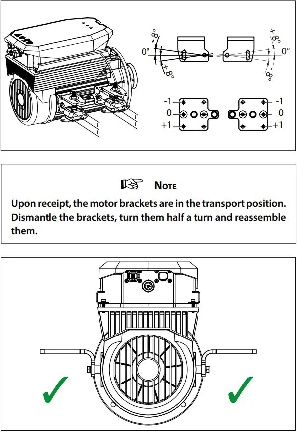 vetus EAIR04024 Air Cooled E Air Electric Propulsion Motor Instruction Manual - Motor support
