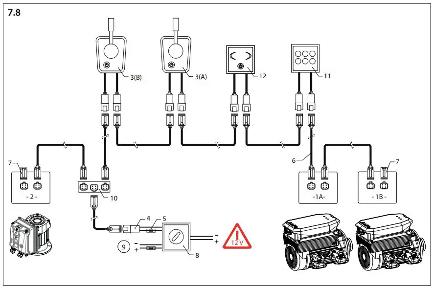 vetus EAIR04024 Air Cooled E Air Electric Propulsion Motor Instruction Manual - Two E-Air motors, one bow thruster, two helm stations