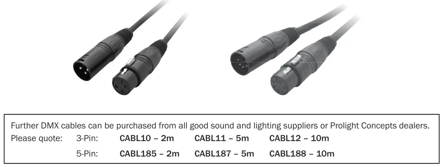 EQUINOX HP 1500 DMX Fogger Machine - DATA cable (DMX cable) requirements (for DMX operation)