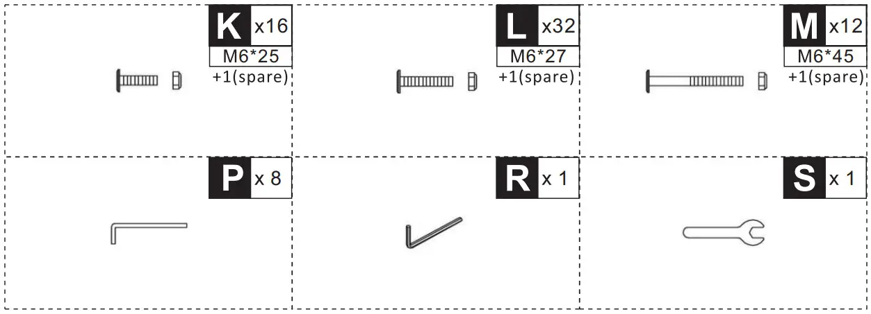 Outsunny 84C 184CF 2 Tier Garden Gazebo and Mesh Curtains - Hardware