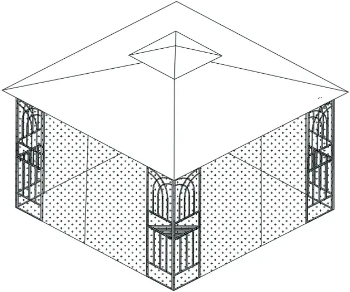 Outsunny 84C 184CF 2 Tier Garden Gazebo and Mesh Curtains