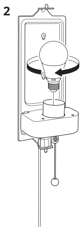IKEA 904.980.00 KALLBLIXT Wall Lamp with LED Bulb - Mounting 1